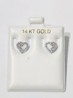  14K HEART EARRINGS WHITE GOLD