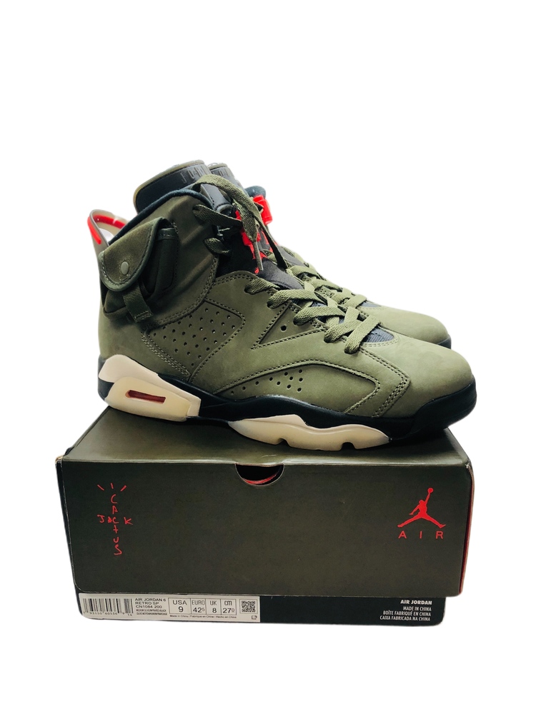 Nike Air Jordan 6 Retro Travis Scott Cactus Jack OLIVE/BLACK-SAIL